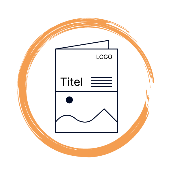 Grafik - Folder in einem orangen Kreis