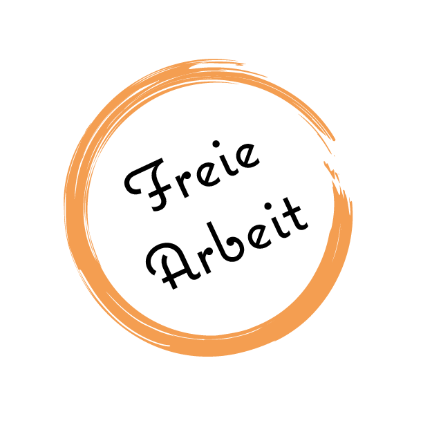 Grafik - Oranger Kreis mit dem Text "Freie Arbeit".